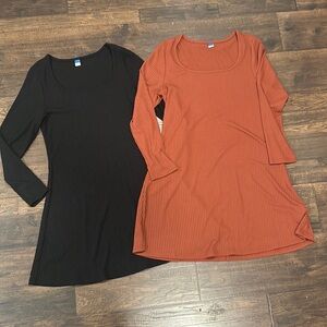 Bundle of 2 old navy ribbed square neck midi dresses